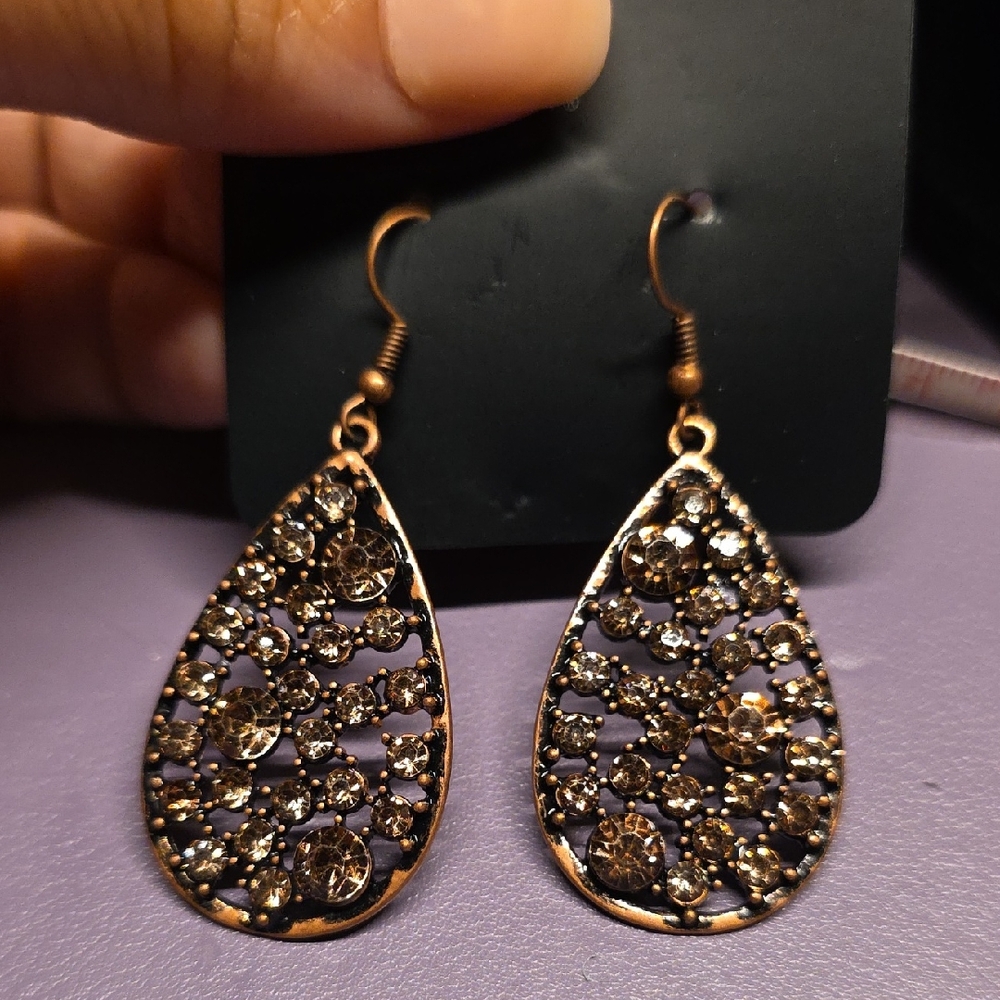 BUNDLE ANY 2, PAY ONE PRICE. Copper Teardrop Earrings